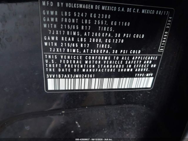 2018 VOLKSWAGEN TIGUAN 3VV1B7AX3JM024361 Photo 8