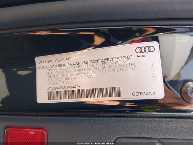 Audi 2020 2020 WAUGMAF45LA064209 Image 9