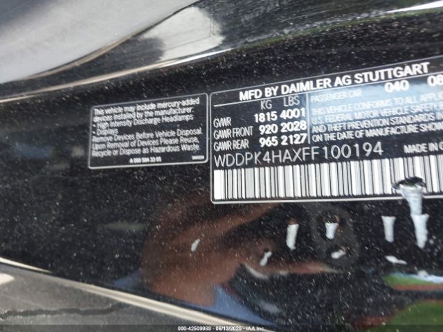 2015 MERCEDES-BENZ SLK 250 WDDPK4HAXFF100194 Photo 5