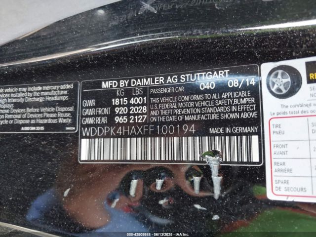 2015 MERCEDES-BENZ SLK 250 WDDPK4HAXFF100194 Photo 8
