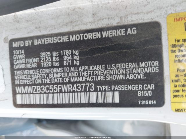 2015 MINI COUNTRYMAN WMWZB3C55FWR43773 Photo 8