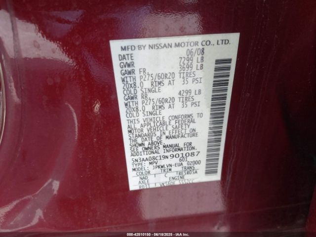 2009 INFINITI QX56 5N3AA08C19N901087 Photo 8