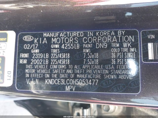 2017 KIA NIRO KNDCE3LC0H5053477 Photo 8