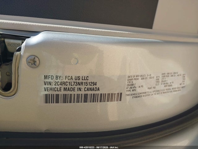2C4RC1L73NR151294 Chrysler Pacifica
