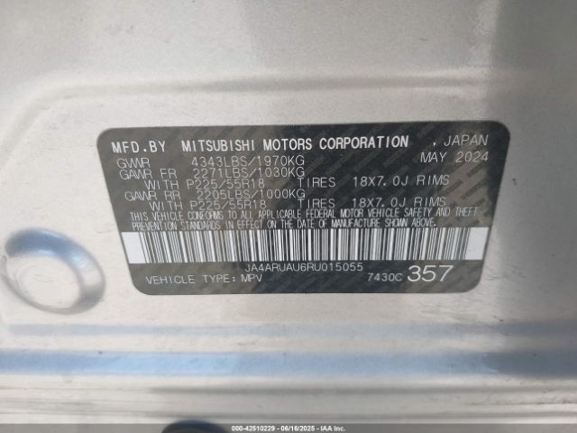 2024 MITSUBISHI OUTLANDER SPORT JA4ARUAU6RU015055 Photo 8