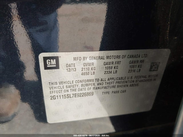 Chevrolet lkw 2014 2G1115SL7E9226869 Image 9