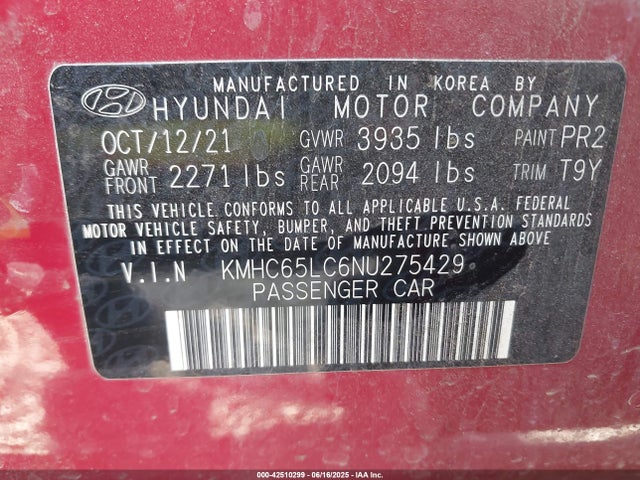 Hyundai gdi kappa 2022 KMHC65LC6NU275429 Image 19