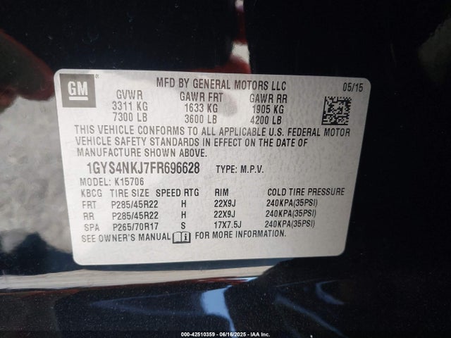 2015 CADILLAC ESCALADE 1GYS4NKJ7FR696628 Photo 8