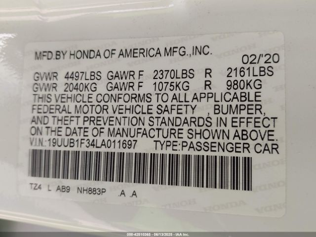 2020 ACURA TLX 19UUB1F34LA011697 Photo 8