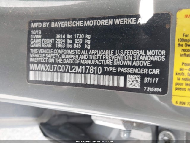 2020 MINI HARDTOP WMWXU7C07L2M17810 Photo 8