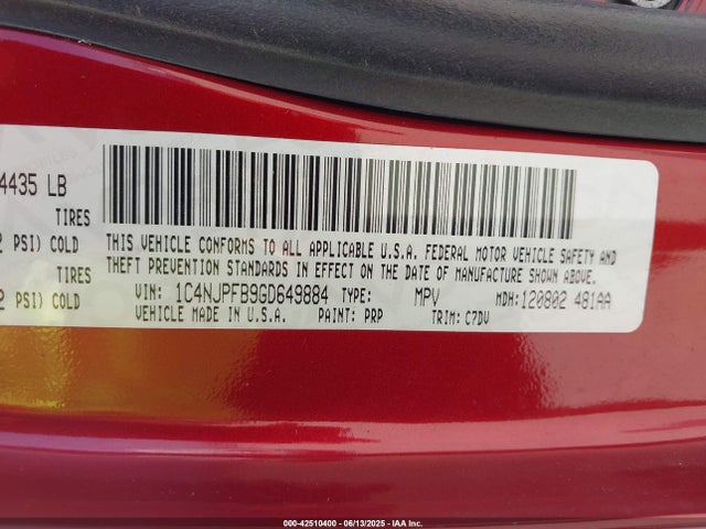 Jeep 2016 2016 1C4NJPFB9GD649884 Image 9