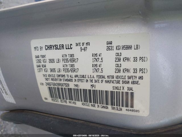 2008 CHRYSLER PACIFICA 2A8GF68X28R607920 Photo 8