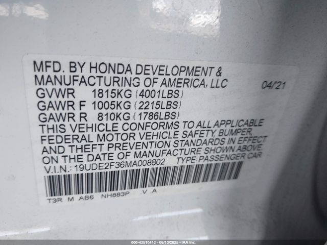 2021 ACURA ILX 19UDE2F36MA008802 Photo 8