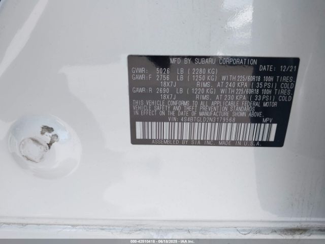 2022 SUBARU OUTBACK 4S4BTGLD2N3179568 Photo 8