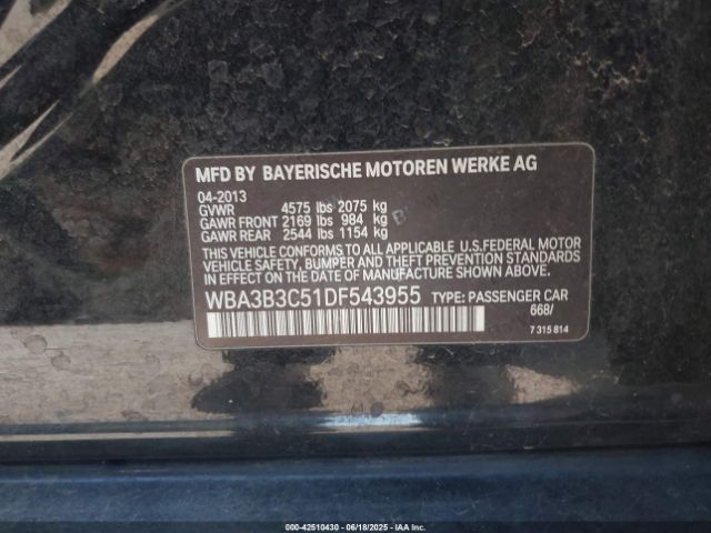 2013 BMW 328I WBA3B3C51DF543955 Photo 8