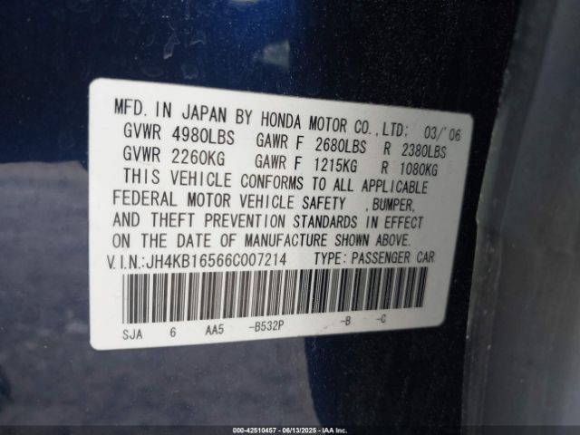 2006 ACURA RL JH4KB16566C007214 Photo 8