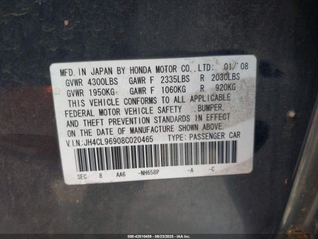 2008 ACURA TSX JH4CL96908C020465 Photo 8