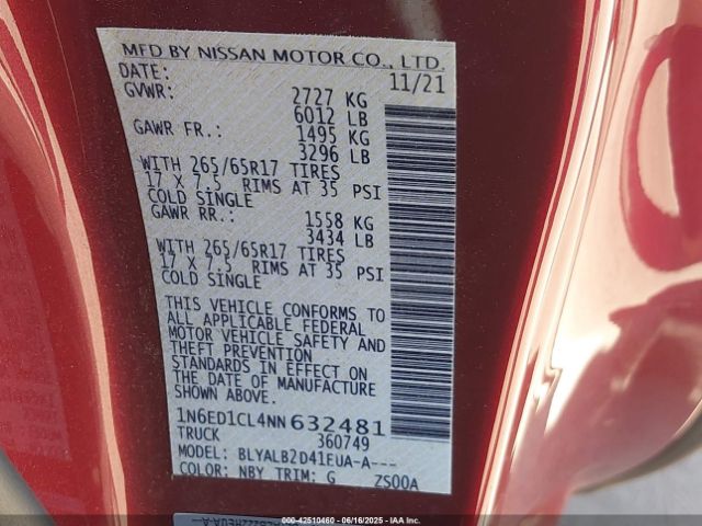 2022 NISSAN FRONTIER 1N6ED1CL4NN632481 Photo 8