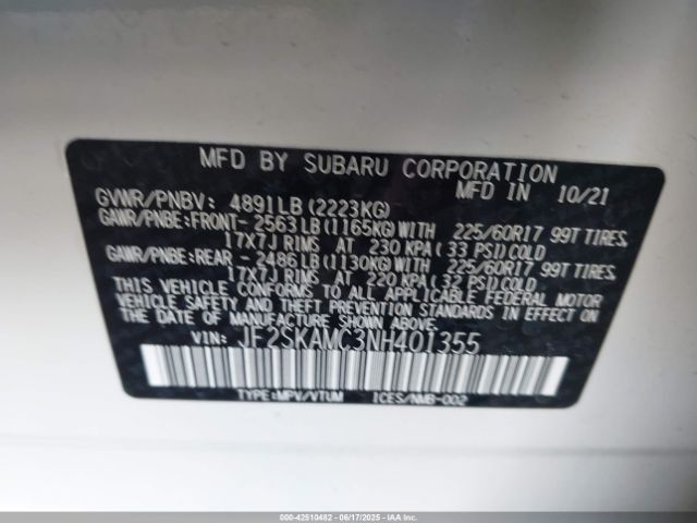 2022 SUBARU FORESTER JF2SKAMC3NH401355 Photo 8