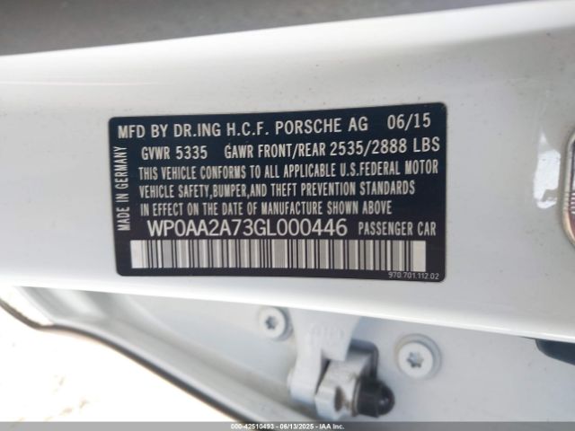 2016 PORSCHE PANAMERA WP0AA2A73GL000446 Photo 8