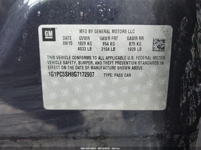 1G1PC5SH8G7172907 Chevrolet luw - e85 max