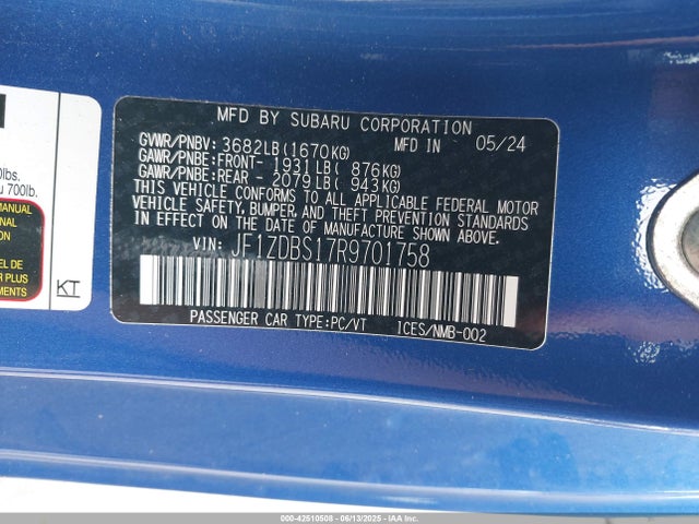 JF1ZDBS17R9701758 Subaru na