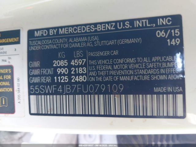 2015 MERCEDES-BENZ C 300 55SWF4JB7FU079109 Photo 8