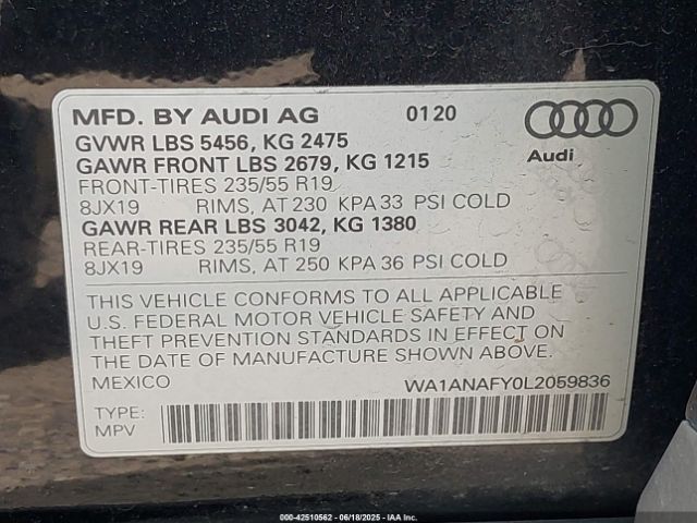 2020 AUDI Q5 WA1ANAFY0L2059836 Photo 8