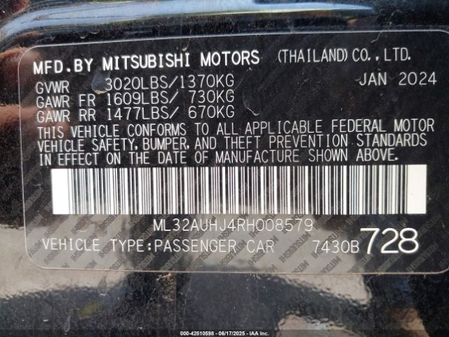 2024 MITSUBISHI MIRAGE ML32AUHJ4RH008579 Photo 8
