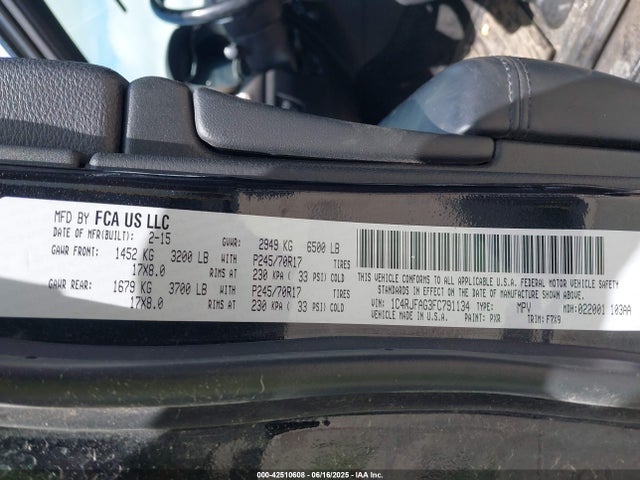 1C4RJFAG3FC791134 Jeep Grand Cherokee