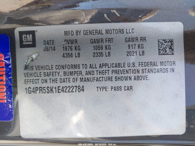 1G4PR5SK1E4222784 Buick lea