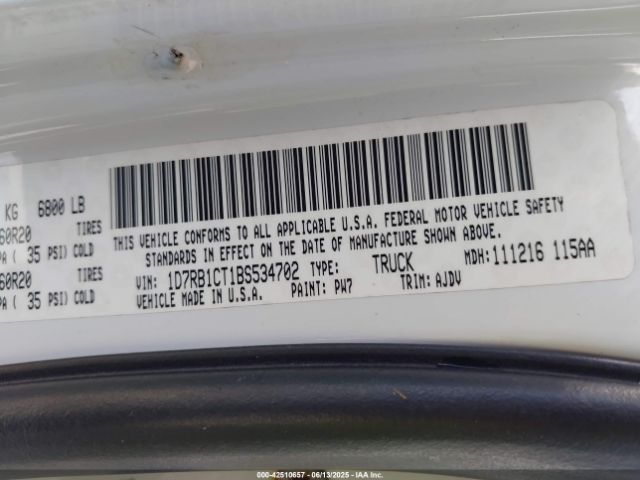 2011 RAM RAM 1500 1D7RB1CT1BS534702 Photo 8