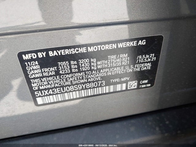 5UX43EU08S9Y88073 BMW X5