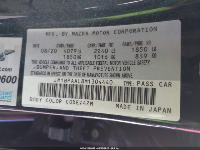 2021 MAZDA MAZDA3 JM1BPAAL8M1304440 Photo 8