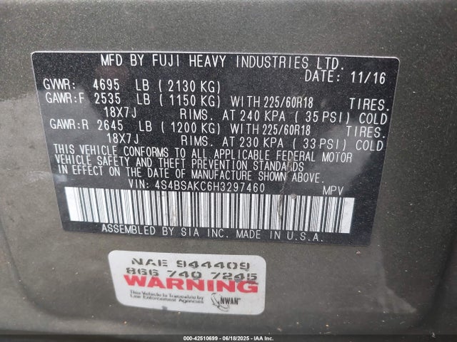 4S4BSAKC6H3297460 Subaru u5