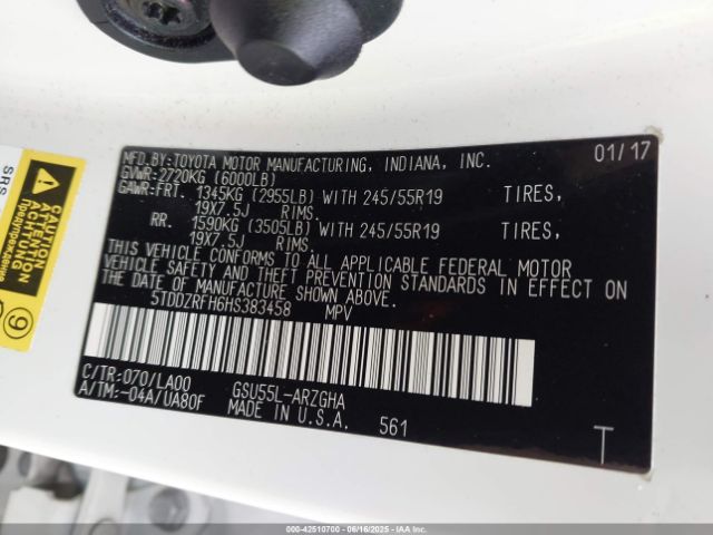 2017 TOYOTA HIGHLANDER 5TDDZRFH6HS383458 Photo 8