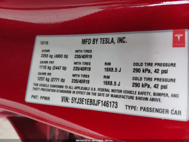 2018 TESLA MODEL 3 5YJ3E1EB0JF146173 Photo 8