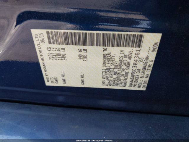 2016 NISSAN MAXIMA 1N4AA6AP0GC384361 Photo 8