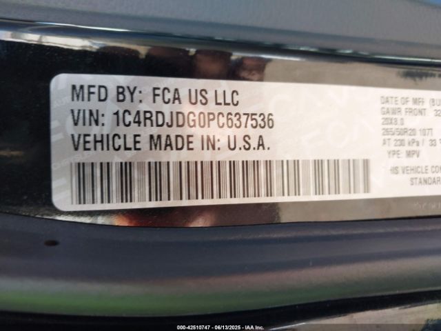 1C4RDJDG0PC637536 Dodge Durango Gt Plus Awd