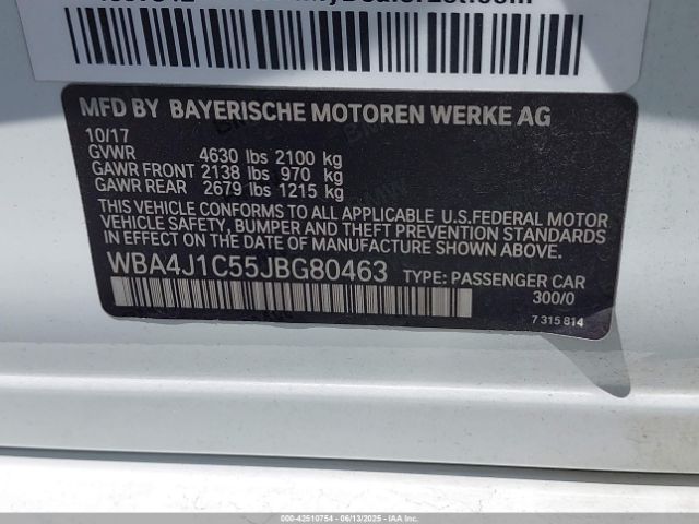 WBA4J1C55JBG80463 BMW 430I