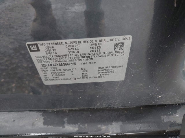 2010 CADILLAC SRX 3GYFNAEY5AS647305 Photo 8