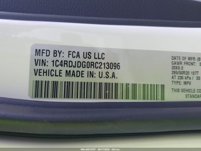 2024 DODGE DURANGO 1C4RDJDG0RC213096 Photo 8