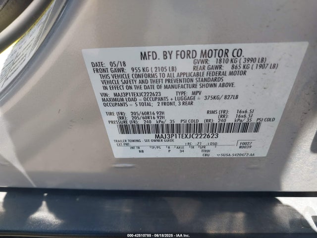 MAJ3P1TEXJC222623 Ford 2018