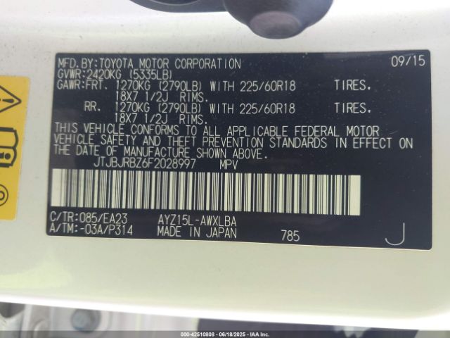 2015 LEXUS NX 300H JTJBJRBZ6F2028997 Photo 8