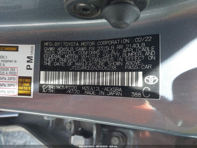 JTDS4MCE6N3506238 Toyota m20a-fks