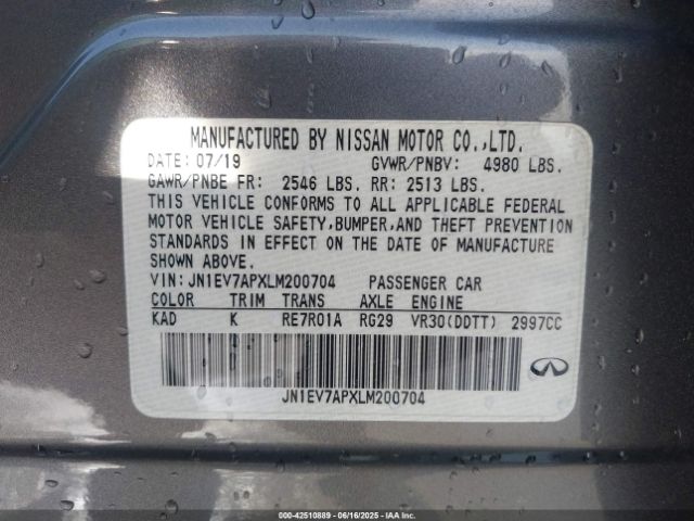 JN1EV7APXLM200704 Infiniti Q50
