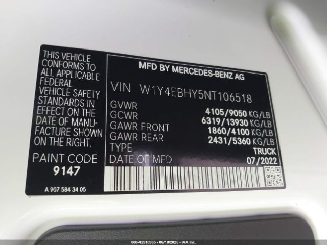 2022 MERCEDES-BENZ SPRINTER 2500 W1Y4EBHY5NT106518 Photo 8