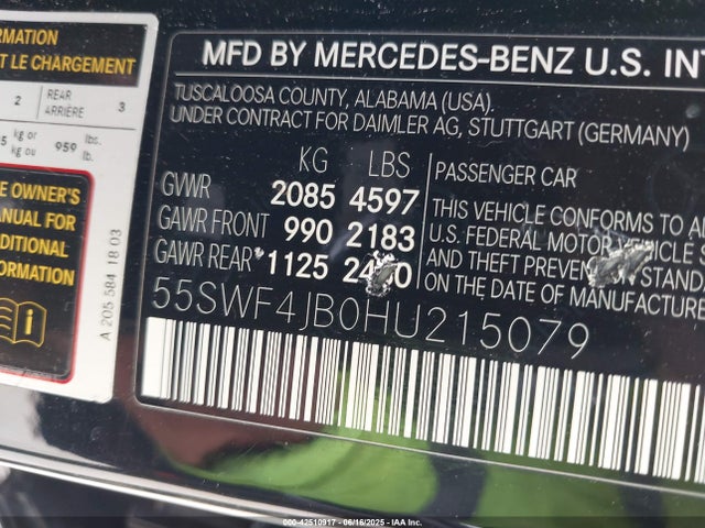 55SWF4JB0HU215079 Mercedes-Benz m274