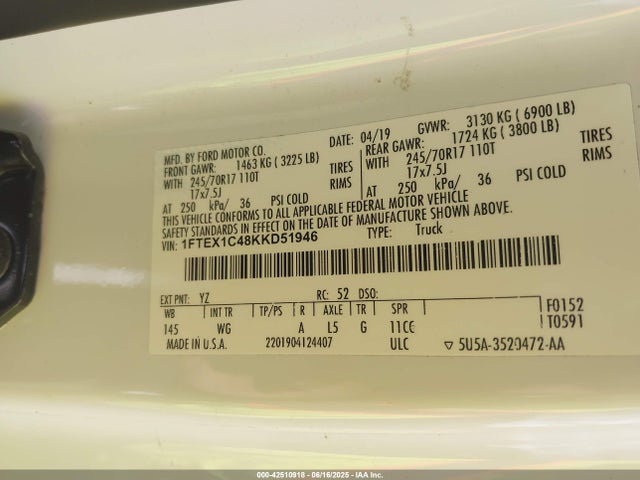 1FTEX1C48KKD51946 Ford gtdi