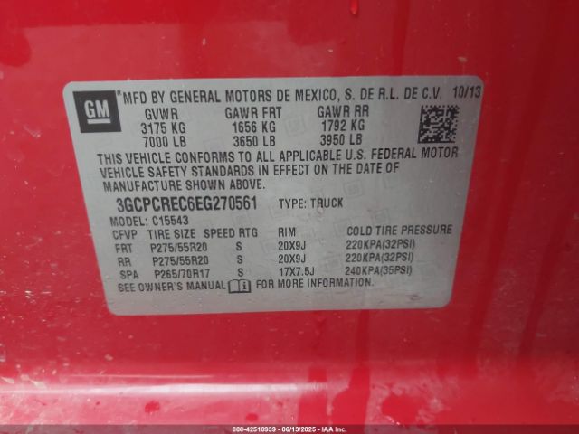 2014 CHEVROLET SILVERADO 1500 3GCPCREC6EG270561 Photo 8